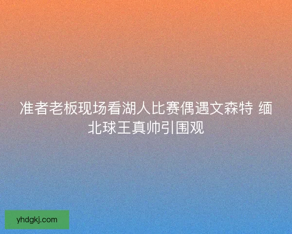 准者老板现场看湖人比赛偶遇文森特 缅北球王真帅引围观