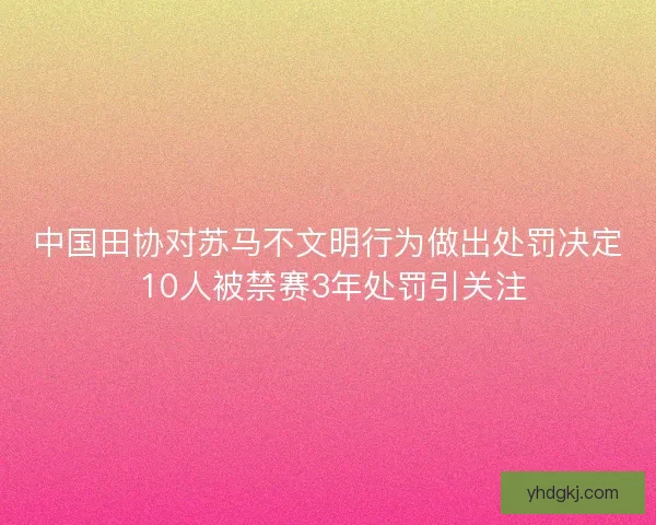 中国田协对苏马不文明行为做出处罚决定 10人被禁赛3年处罚引关注