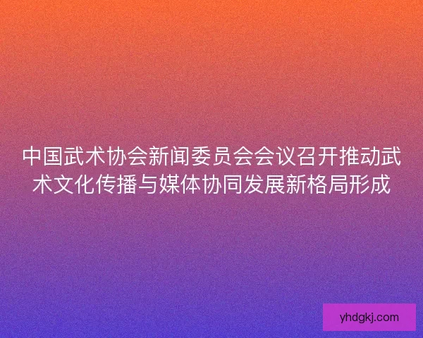 中国武术协会新闻委员会会议召开推动武术文化传播与媒体协同发展新格局形成