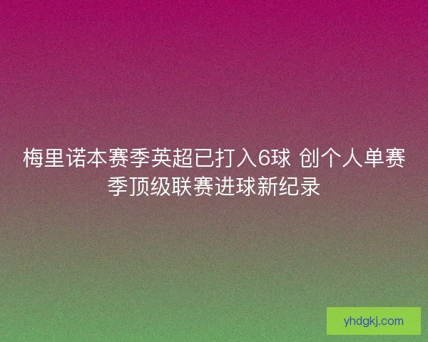 梅里诺本赛季英超已打入6球 创个人单赛季顶级联赛进球新纪录